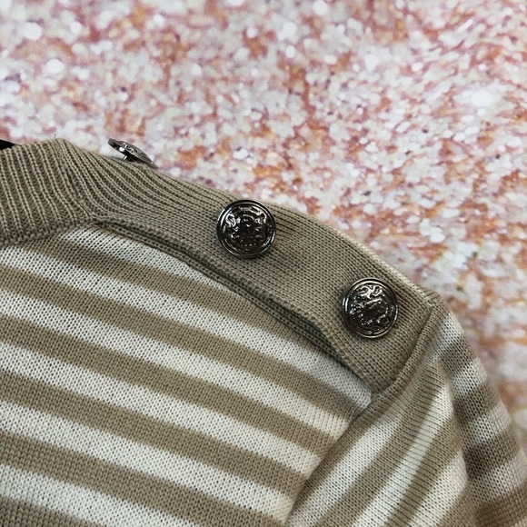 NWOT St. John | Striped V-Neck Wool Sweater - Picture 6 of 9
